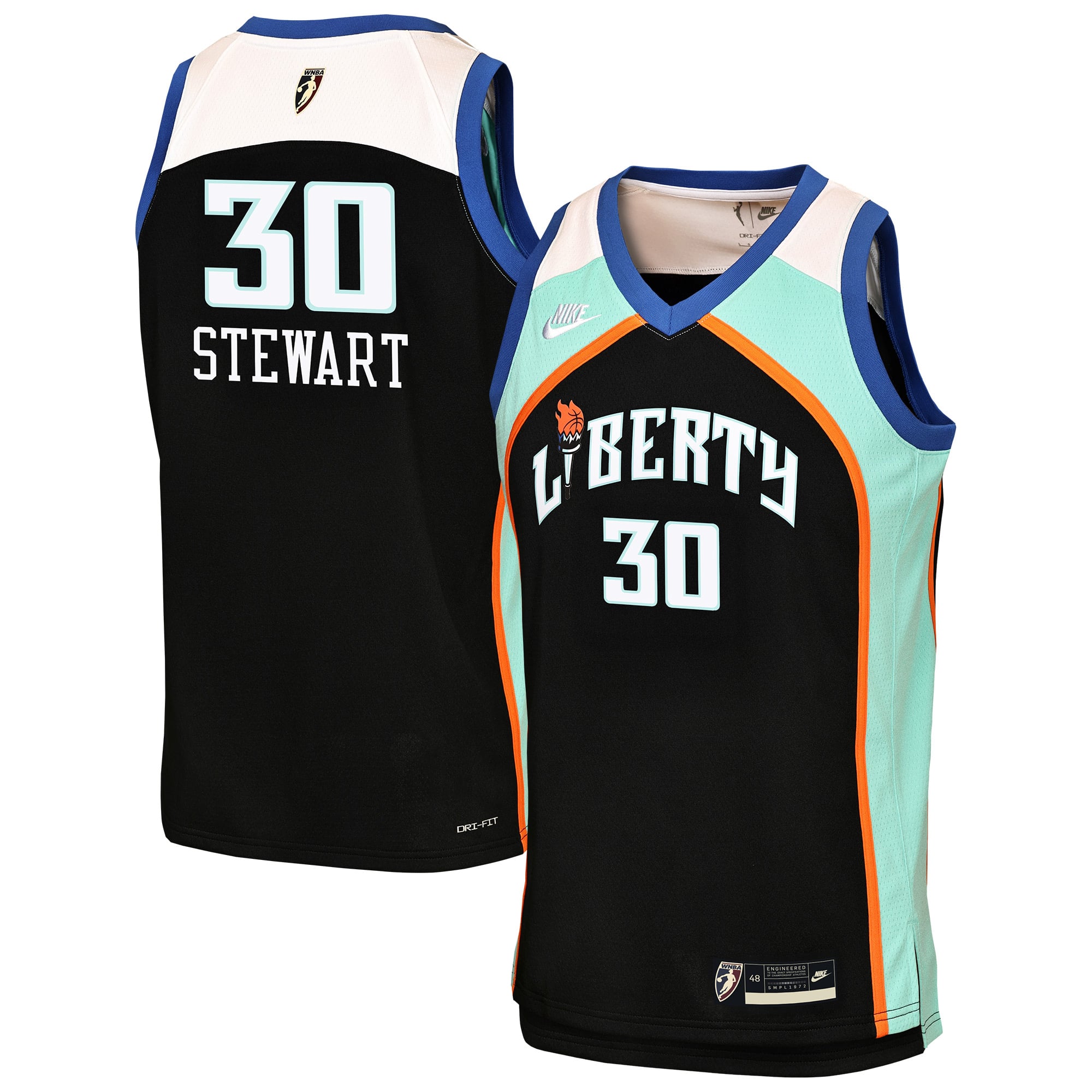 Youth Nike Breanna Stewart Black New York Liberty Victory Swingman Jersey - Court Origins
