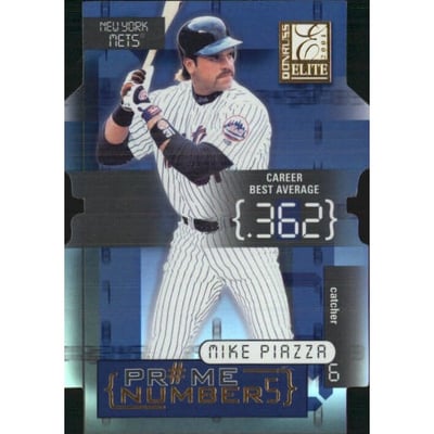 2001 Donruss Elite Prime Numbers Die Cuts #PN6B Mike Piazza/302