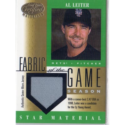 2001 Leaf Certified Materials Fabric of the Game #94SN Al Leiter/247
