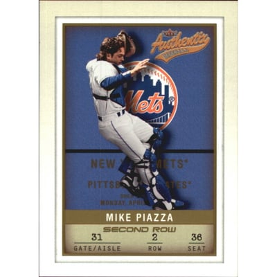 2002 Fleer Authentix Second Row #31 Mike Piazza