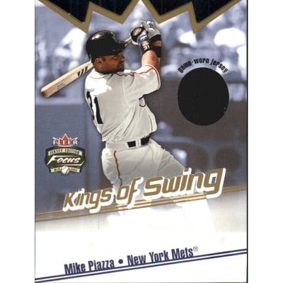 2002 Fleer Focus JE Kings of Swing Game Used #6 Mike Piazza Jsy