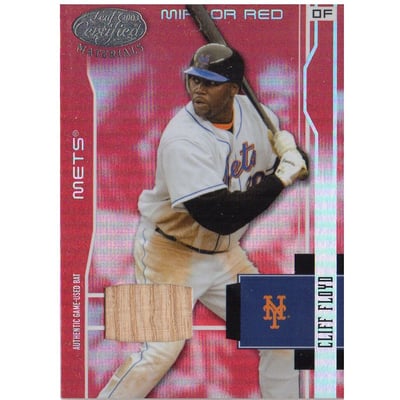 2003 Leaf Certified Materials Mirror Red Materials #116 Cliff Floyd Bat/250
