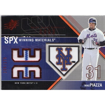 2003 SPx Winning Materials 175 #MP2A Mike Piazza Logo
