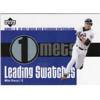 2003 Upper Deck Leading Swatches #MP1 Mike Piazza SLG