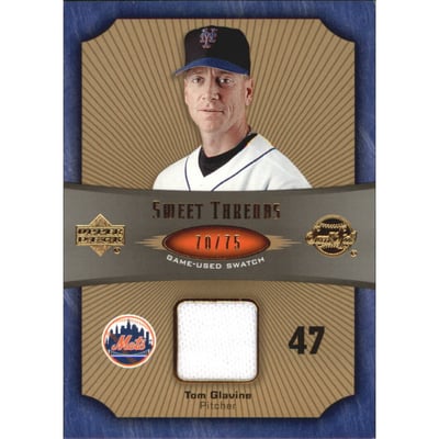 2005 Sweet Spot Sweet Threads Gold #STTG Tom Glavine
