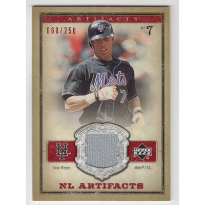 2006 Artifacts AL/NL Artifacts Red #JRN Jose Reyes Jsy/250