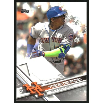 2017 Topps Walmart Holiday Snowflake Relics #RYC Yoenis Cespedes