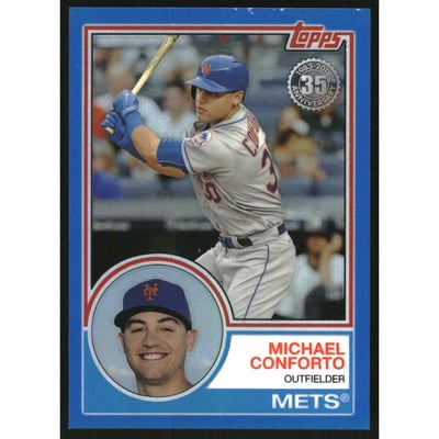 2018 Topps '83 Topps Silver Pack Chrome Blue Refractors #91 Michael Conforto
