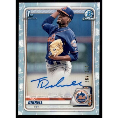 2020 Bowman Chrome Prospect Autographs Refractors #CPATD Tony Dibrell