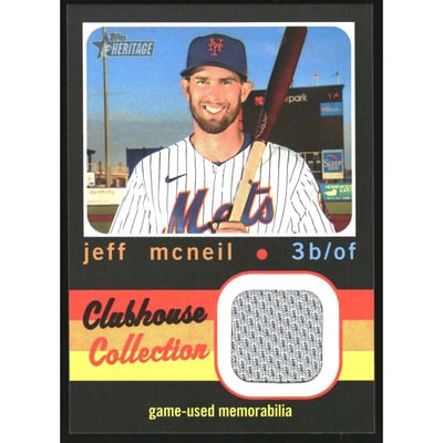 2020 Topps Heritage Clubhouse Collection Relics #CCRJM Jeff McNeil HN