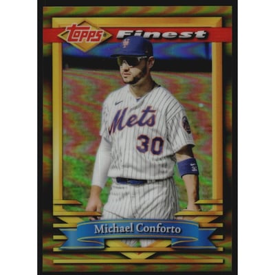 2021 Finest Flashbacks Gold Refractors #74 Michael Conforto