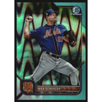 2022 Bowman Chrome Aqua RayWave Refractors #62 Max Scherzer