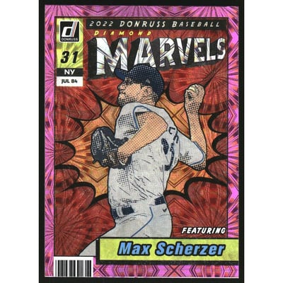2022 Donruss Marvels Pink Fireworks #5 Max Scherzer
