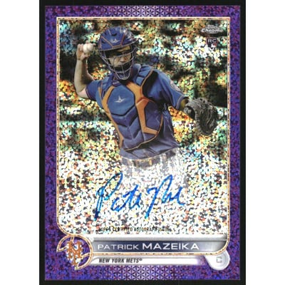 2022 Topps Chrome Rookie Autographs Purple Speckle Refractors #RAPM Patrick Mazeika