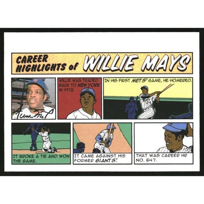 2022 Topps Heritage '73 Topps Comics #73TC23 Willie Mays