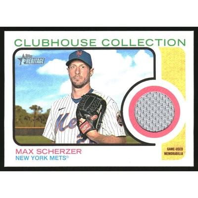 2022 Topps Heritage Clubhouse Collection Relics #CCRMS Max Scherzer HN