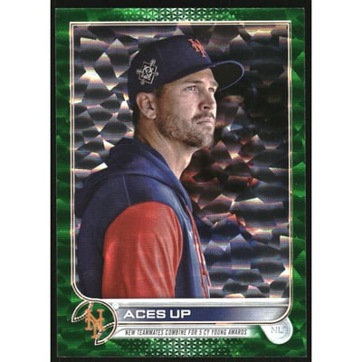 2022 Topps Update Green Foil #US288 Aces Up/Jacob deGrom/Max Scherzer