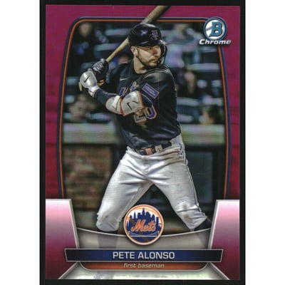 2023 Bowman Chrome Fuchsia Refractors #39 Pete Alonso