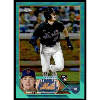 2023 Topps Chrome Aqua Refractors #204 Brett Baty
