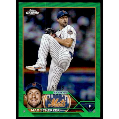 2023 Topps Chrome Green Refractors #148 Max Scherzer
