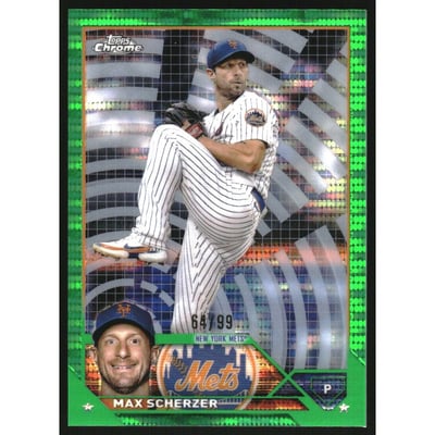 2023 Topps Chrome Green Sonar Refractors #148 Max Scherzer