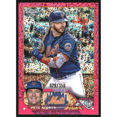 2023 Topps Chrome Magenta Speckle Refractors #75 Pete Alonso
