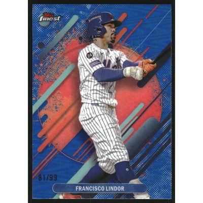 2025 Finest Blue Refractors #206 Francisco Lindor