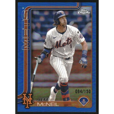 2025 Topps Chrome Blue Refractors #167 Jeff McNeil