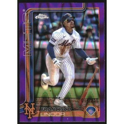2025 Topps Chrome Purple RayWave Refractors #170 Francisco Lindor