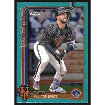 2025 Topps Chrome Teal Refractors #136 Pete Alonso