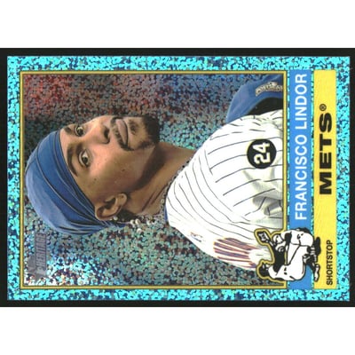 2025 Topps Heritage Chrome Light Blue Sparkle Refractors #229 Francisco Lindor