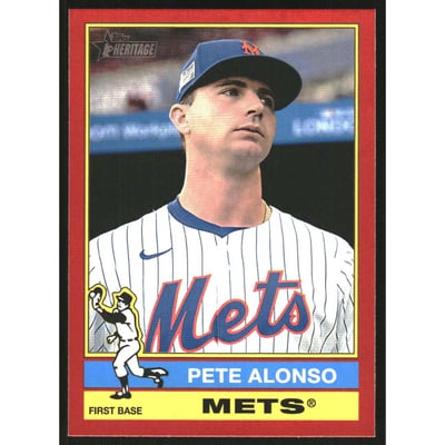 2025 Topps Heritage Red Border #374 Pete Alonso