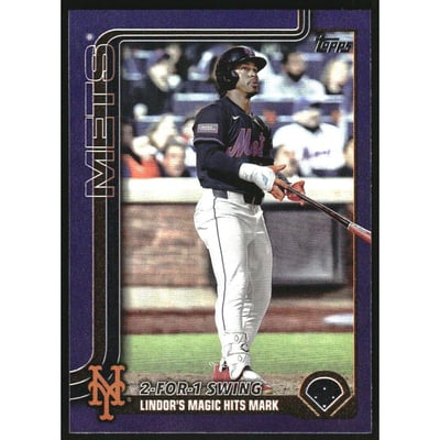2025 Topps Update Purple Rainbow Foil #US290 Francisco Lindor HL