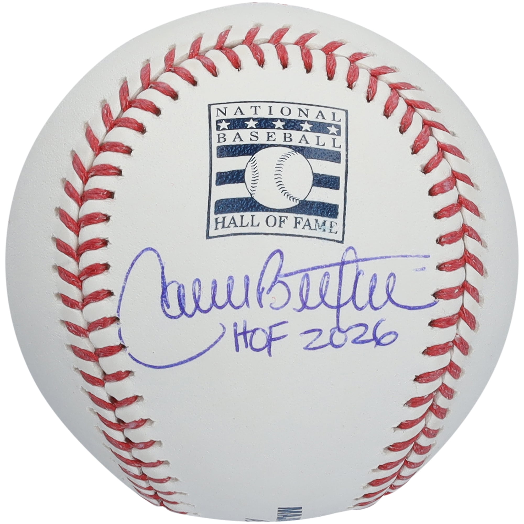 Carlos Beltran New York Mets Autographed Hall of Fame Logo Baseball with "HOF 2026" Inscription
