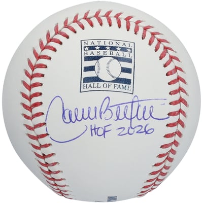 Carlos Beltran New York Mets Autographed Fanatics Authentic Hall of Fame Logo Baseball with "HOF 2026" Inscription 