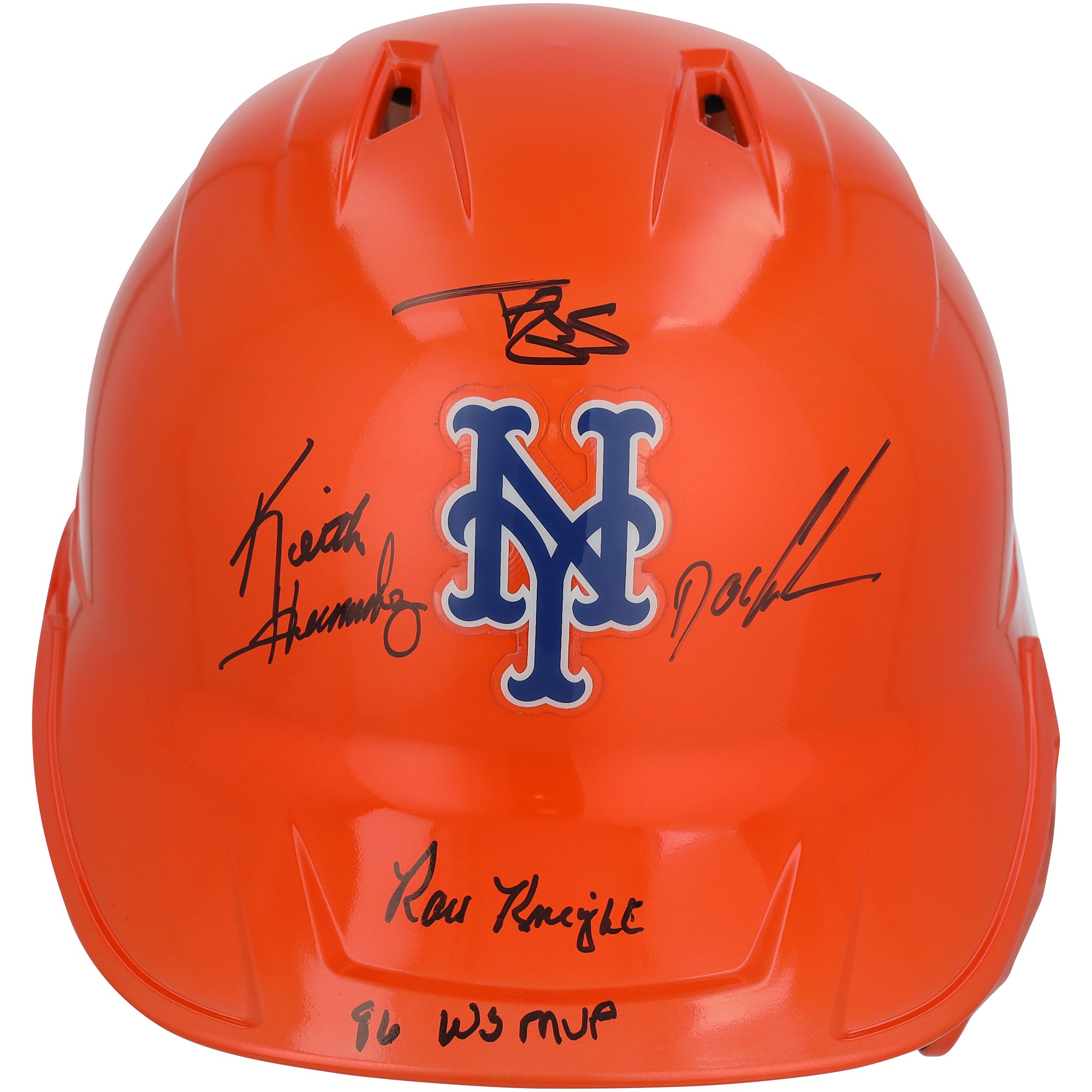 Darryl Strawberry, Dwight Gooden, Keith Hernandez & Ray Knight New York Mets Autographed Alt-Chrome Replica Batting Helmet with "86 WS MVP" Inscription