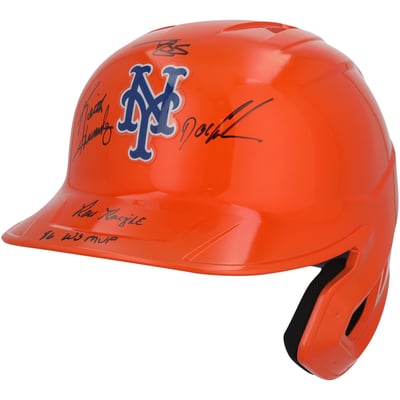 Darryl Strawberry, Dwight Gooden, Keith Hernandez & Ray Knight New York Mets Autographed Fanatics Authentic Alt-Chrome Replica Batting Helmet with "86 WS MVP" Inscription