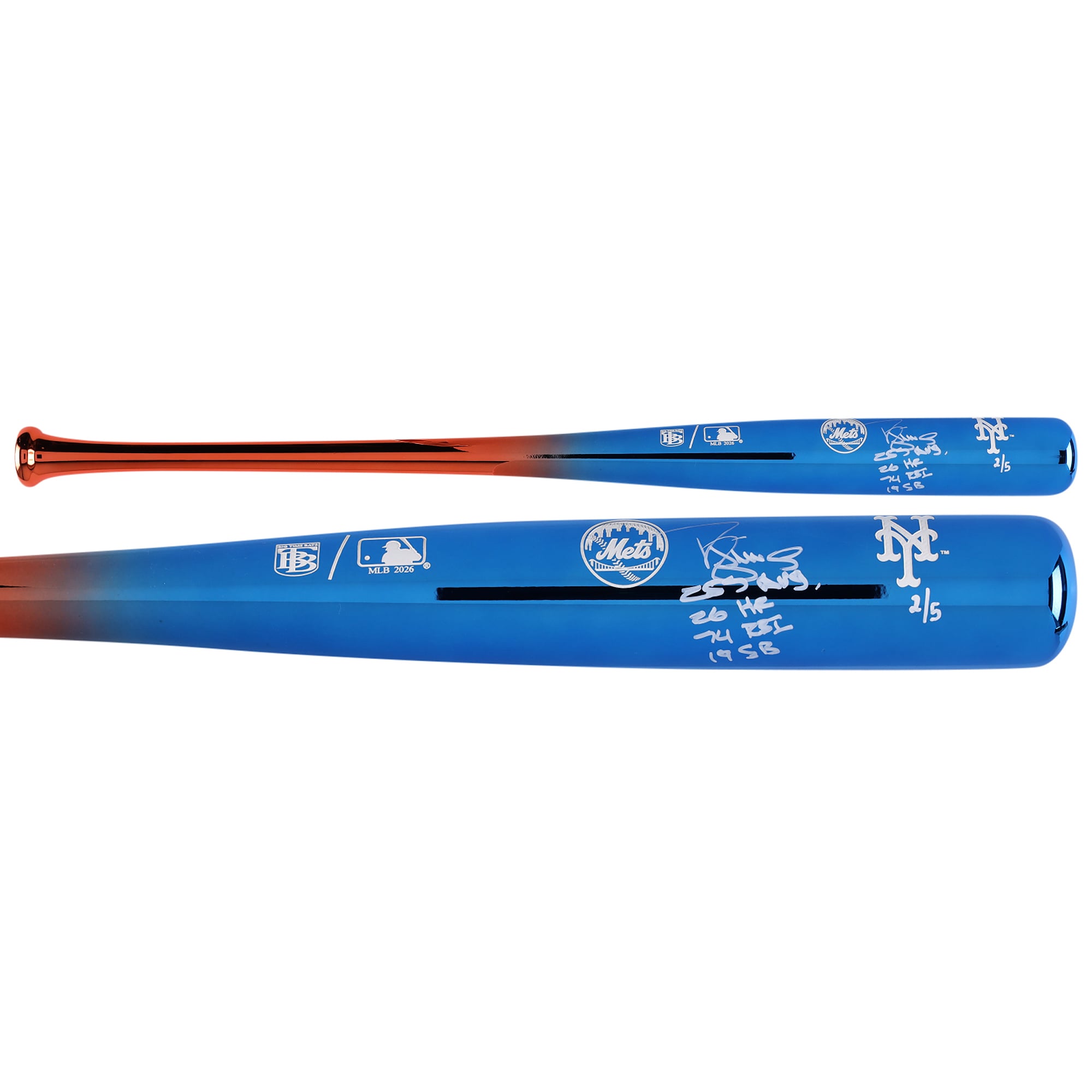 Bâton chromé Big Time Bats autographié par Darryl Strawberry des Mets de New York, avec inscriptions multiples de son année de recrue - Édition limitée à 5 exemplaires
