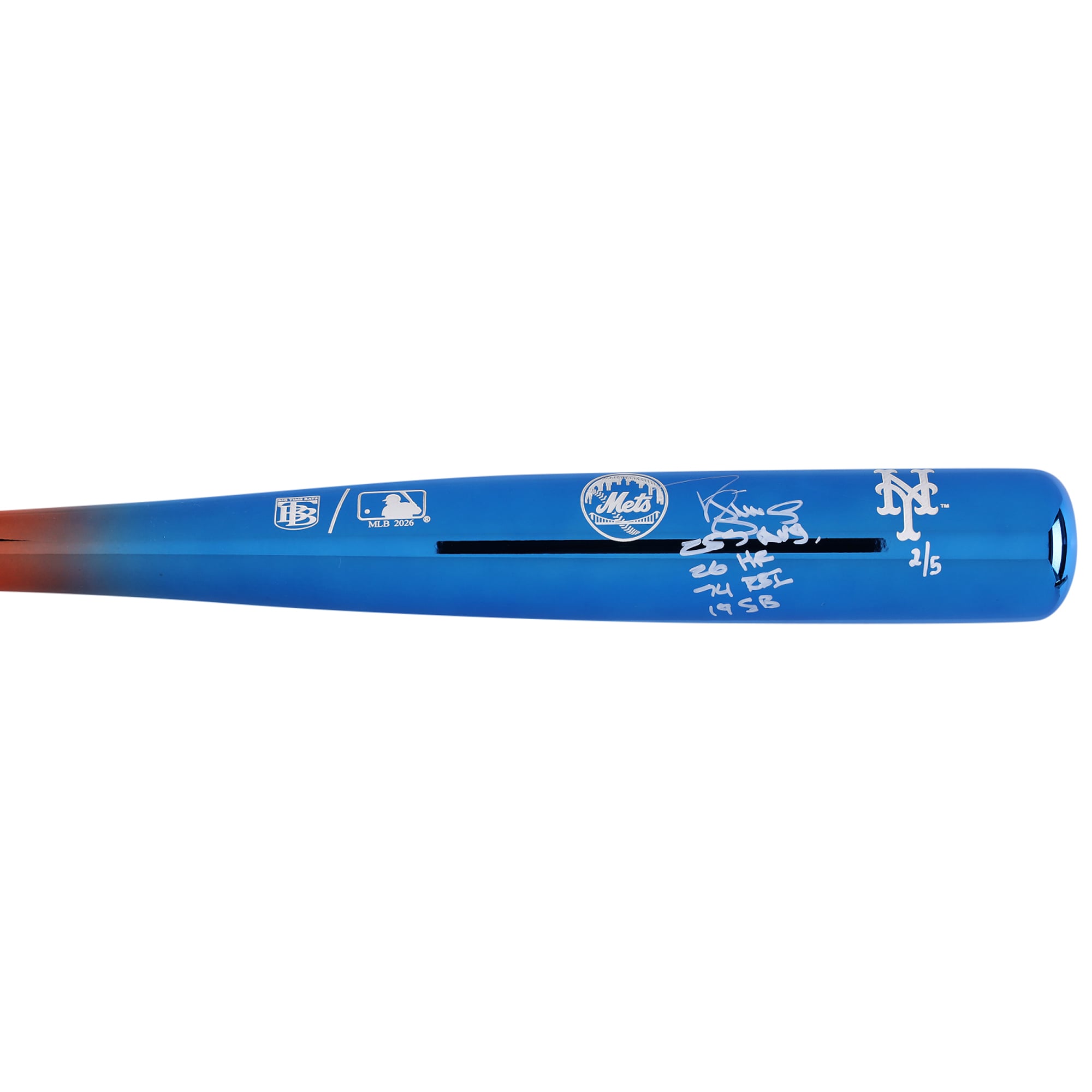 Bâton chromé Big Time Bats autographié par Darryl Strawberry des Mets de New York, avec inscriptions multiples de son année de recrue - Édition limitée à 5 exemplaires