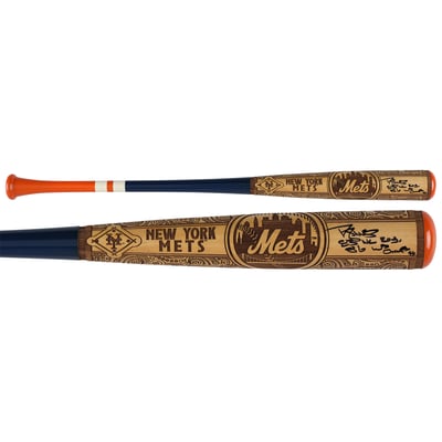 Darryl Strawberry New York Mets Autographed Fanatics Authentic Pillbox Bat Company Mural Series Bat with Multiple Inscriptions - Limited Edition #5/5