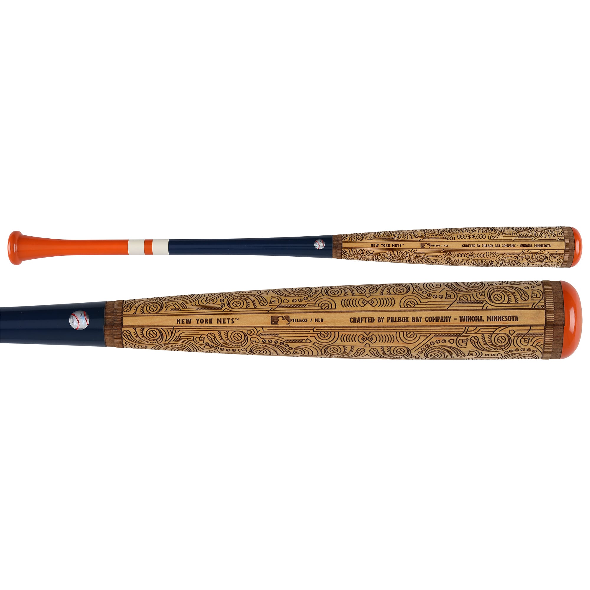 Darryl Strawberry New York Mets Autographed Pillbox Bat Company Mural Series Bat with Multiple Inscriptions