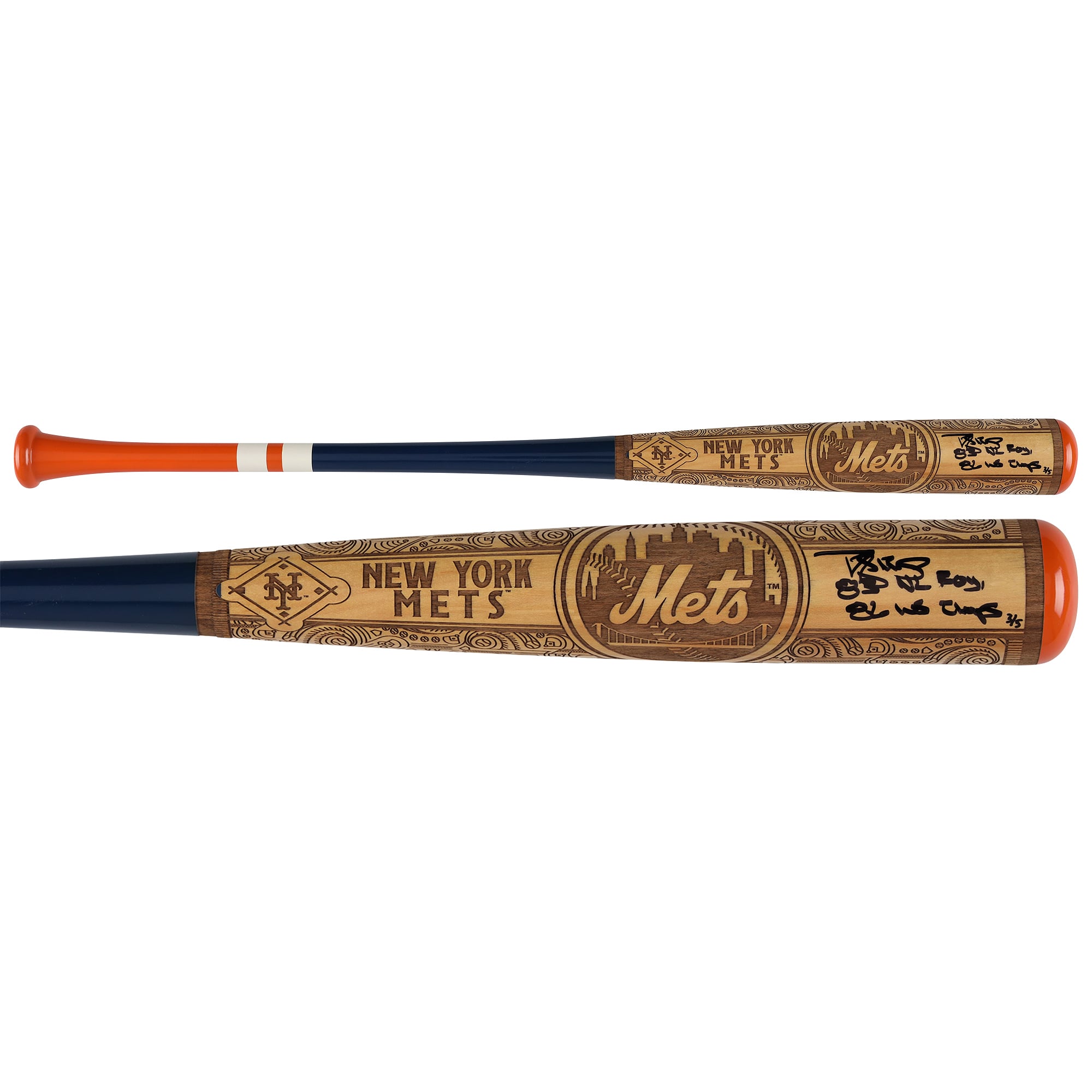 Darryl Strawberry New York Mets Autographed Pillbox Bat Company Mural Series Bat with Multiple Inscriptions