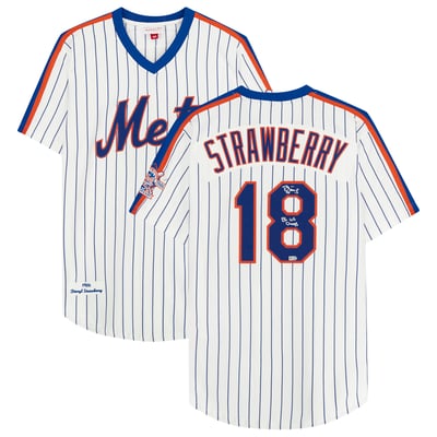 Darryl Strawberry New York Mets Fanatics Authentic Autographed Mitchell & Ness Authentic Cooperstown Collection Jersey with 25th Anniversary Patch and "86 WS Champs" Inscription - White
