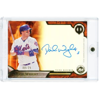 David Wright New York Mets Autographed 2016 Topps Tribute Orange #TA-DW #8/25 Card