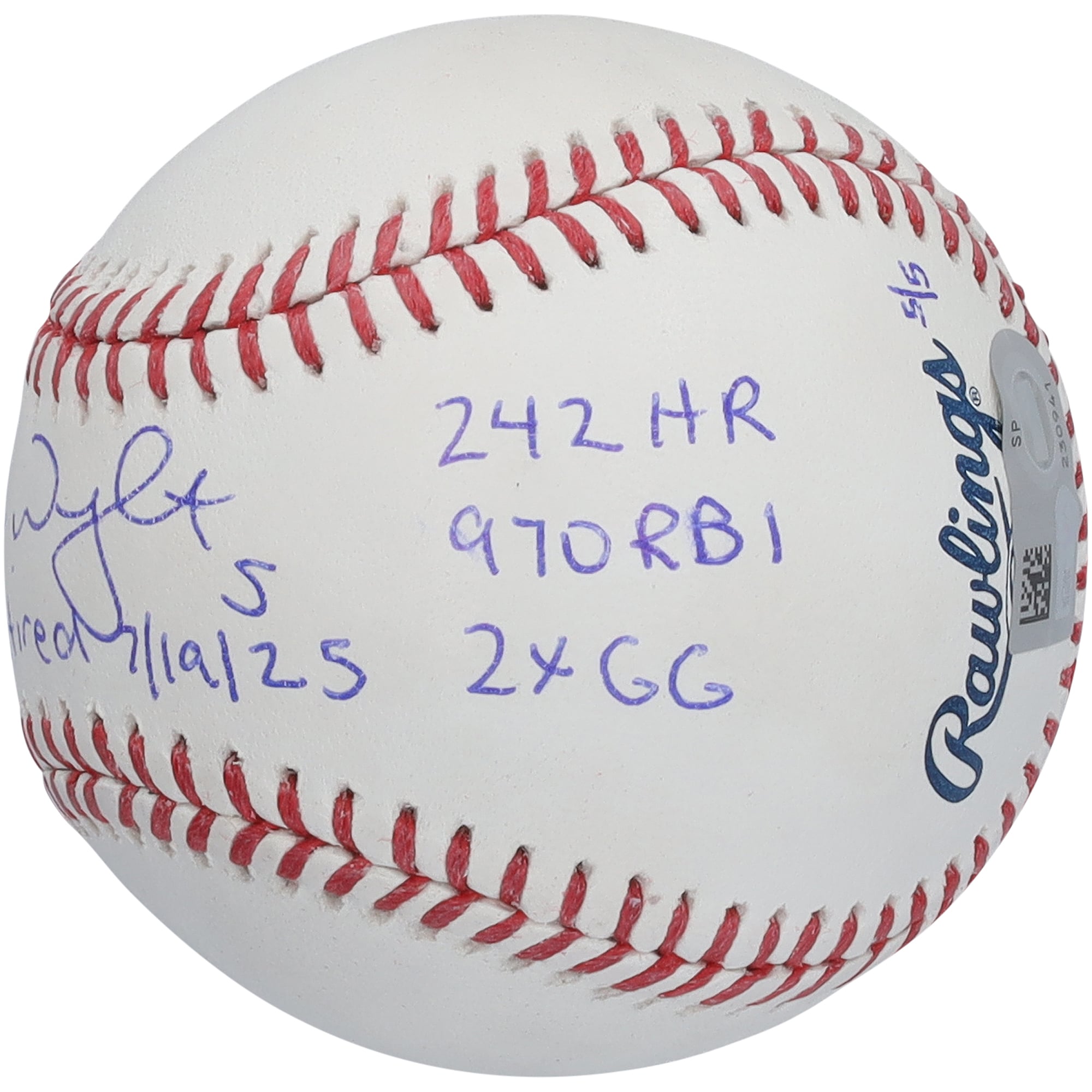 David Wright New York Mets Autographed Baseball with Multiple Inscriptions - Limited Edition #5/5