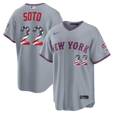 Fourth of July New York Mets Juan Soto Nike Gray USA 250 Stadium Jersey