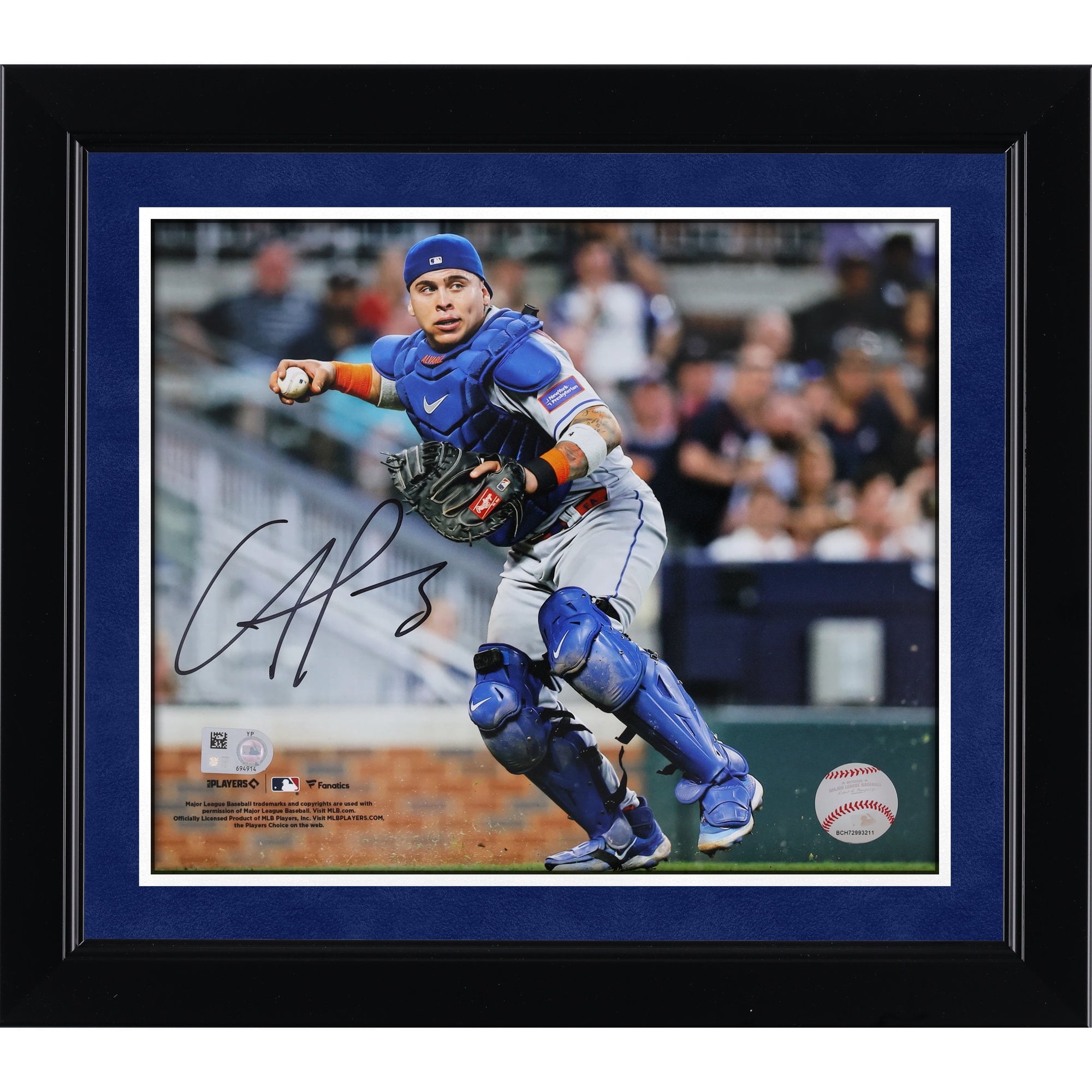 Francisco Alvarez New York Mets Autographed 8" x 10" Catching Photograph