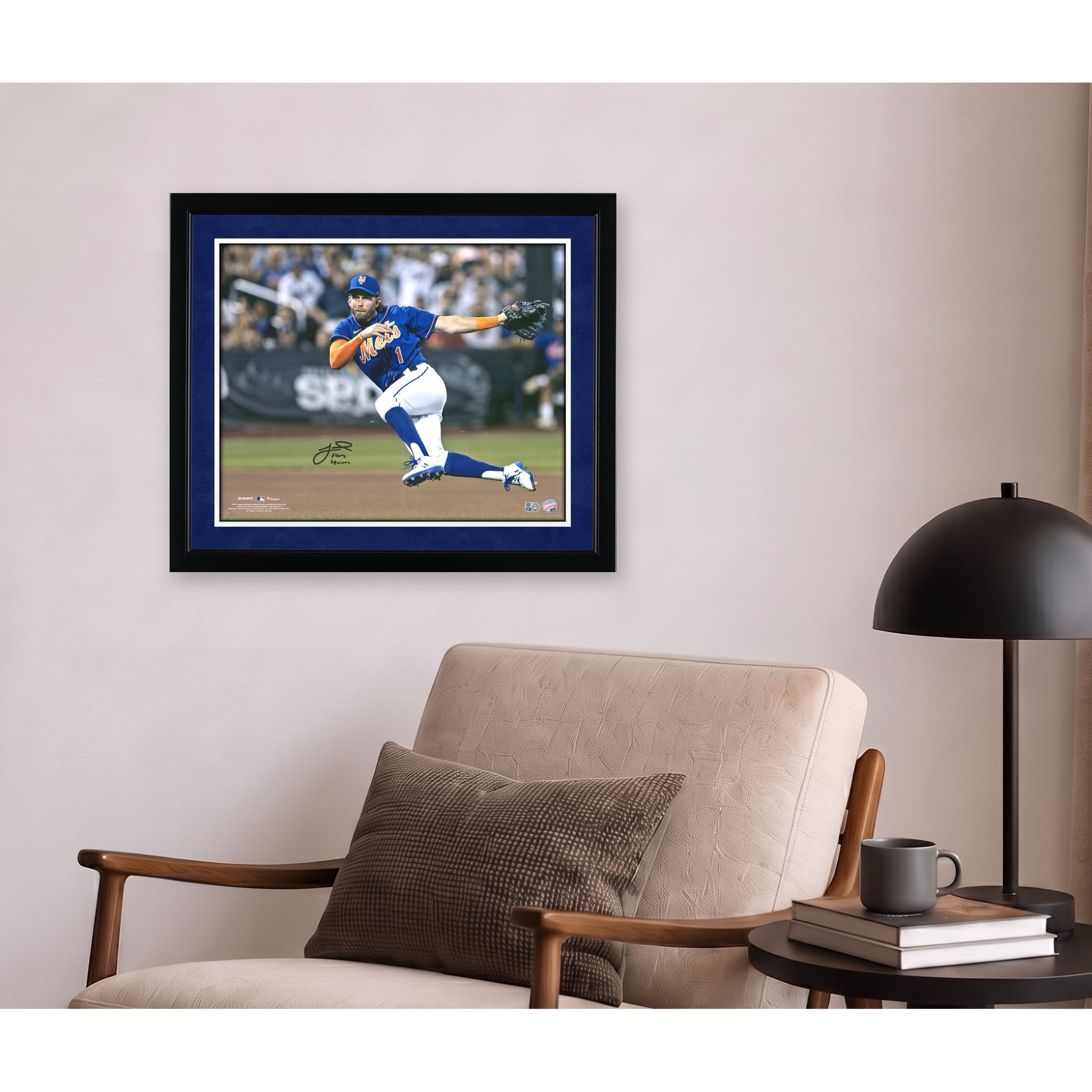 Jeff McNeil New York Mets Autographed 16" x 20" Jump Throw Photograph with "Flying Squirrel" Inscription