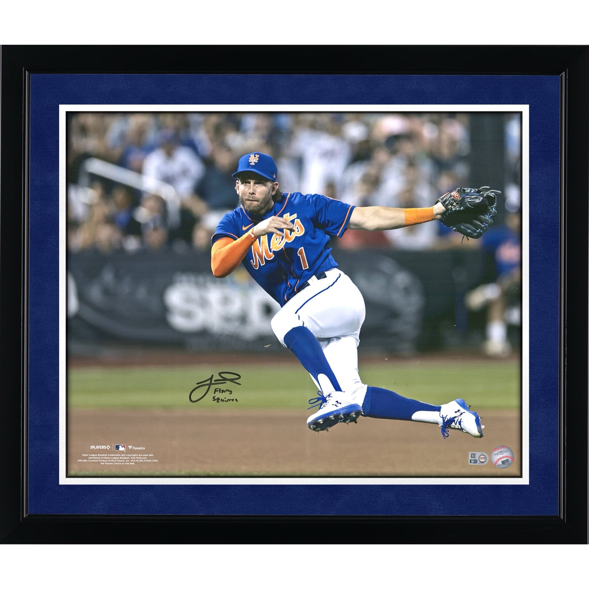 Jeff McNeil New York Mets Autographed 16" x 20" Jump Throw Photograph with "Flying Squirrel" Inscription