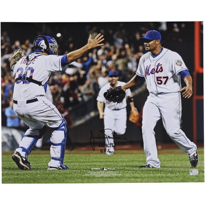 Johan Santana New York Mets Autographed Fanatics Authentic 16" x 20" No Hitter Celebration Photograph with " No Hitter 6/1/12" Inscription 